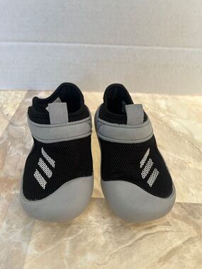 adidas Kids Black & Gray Slip-On Water Shoes with Hook Strap